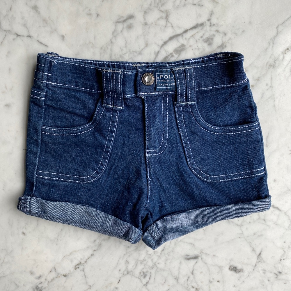 2T US Polo Assn Toddler Girl Denim Shorts